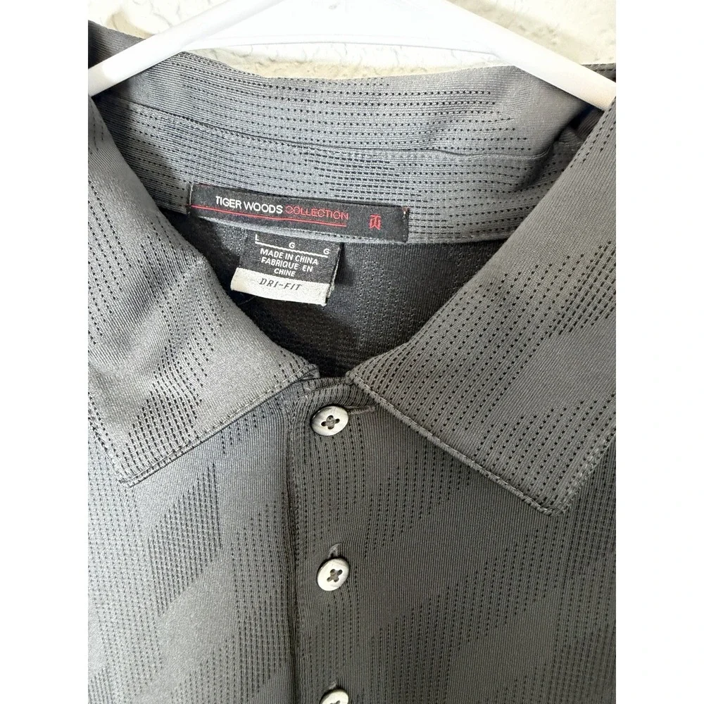 Nike Tiger Woods Collection Dri-FIT Golf Polo Shirt Gray Men's Large TW